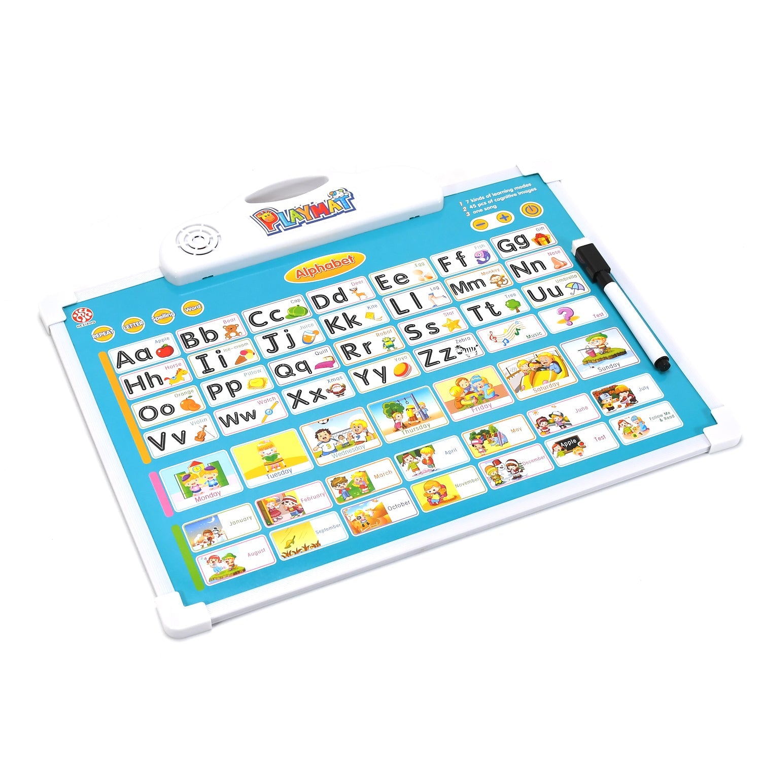 4602 Learning Board 2in1 - Educational PAD for Kids Musical Board for Alphabet ABC Learning Toy Play Mat & Drawing with One Doodle Pen DeoDap 4602 Learning Board 2in1 - Educational PAD for Kids Musical Board for Alphabet ABC Learning Toy Play Mat & Drawing with One Doodle Pen DeoDap